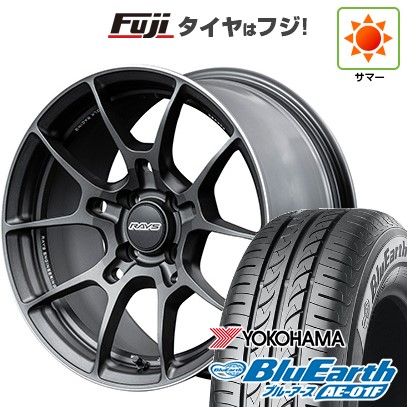 【新品国産車用4穴100】 夏タイヤ ホイール4本セット 185/55R16 ヨコハマ ブルーアース AE-01F RAYS レイズ ボルクレーシング G025 6J 16インチ(送料無料)|フジ スペシャルセレクション