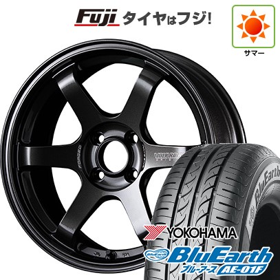 【新品国産車用4穴100】 夏タイヤ ホイール4本セット 175/65R15 ヨコハマ ブルーアース AE-01F RAYS レイズ ボルクレーシング TE37 ソニック 6J 15インチ(送料無料)