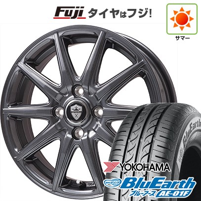 【新品国産車用4穴100】 夏タイヤ ホイール4本セット 175/70R14 ヨコハマ ブルーアース AE-01F エルベ エステローザ EST-10S ディープグレー 5.5J 14インチ(送料無料)