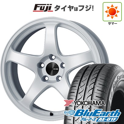 【新品国産車用4穴100】 夏タイヤ ホイール4本セット 185/55R16 ヨコハマ ブルーアース AE-01F ENKEI エンケイ PerformanceLine PF05 6.5J 16インチ(送料無料)