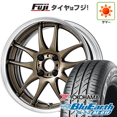 【新品国産車用4穴100】 夏タイヤ ホイール4本セット 195/55R16 ヨコハマ ブルーアース AE-01F WORK ワーク エモーション CR 2P 6J 16インチ(送料無料)|フジ スペシャルセレクション