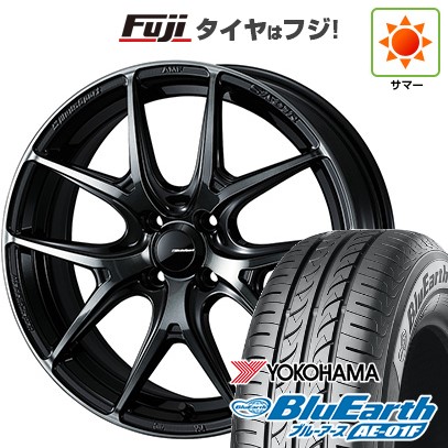 【新品国産車用4穴100】 夏タイヤ ホイール4本セット 195/55R16 ヨコハマ ブルーアース AE-01F WEDS ウェッズスポーツ SA-01R 6.5J 16インチ(送料無料)
