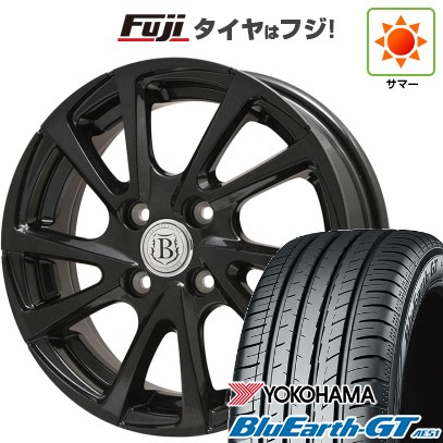 【新品国産車用4穴100】 夏タイヤ ホイール4本セット 185/60R15 ヨコハマ ブルーアース GT AE51 ブランドルライン ボレアノ10 パールブラック 5.5J 15インチ(送料無料)