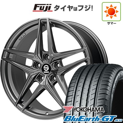 【新品国産車用5穴114.3】 夏タイヤ ホイール4本セット 205/55R17 ヨコハマ ブルーアース GT AE51 OZ SPARCO レコード 17インチ(送料無料)