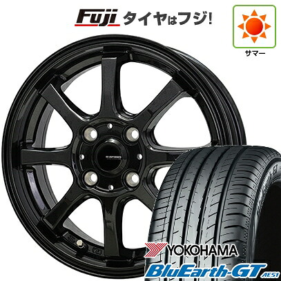 【新品国産車用4穴100】 夏タイヤ ホイール4本セット 195/45R16 ヨコハマ ブルーアース GT AE51 ホットスタッフ ジースピード G-08 6J 16インチ(送料無料)｜フジ スペシャルセレクション