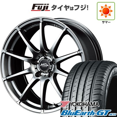 【新品国産車用5穴100】 夏タイヤ ホイール4本セット 195/65R15 ヨコハマ ブルーアース GT AE51 MID WHEELS スタッグ メタリックグレー 6J 15インチ(送料無料)