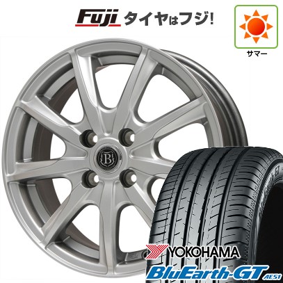 【新品国産車用4穴100】 夏タイヤ ホイール4本セット 185/60R15 ヨコハマ ブルーアース GT AE51 ブランドルライン ボレアノ9 メタリックグレー 5.5J 15インチ(送料無料)