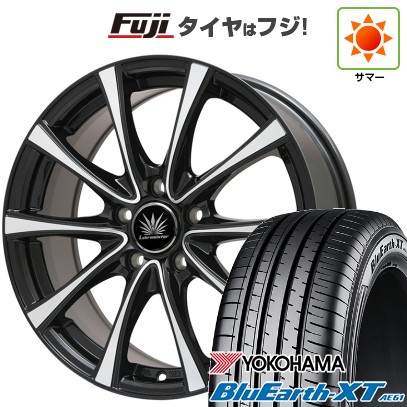 【新品】C28系セレナ 夏タイヤ ホイール4本セット 205/65R16 ヨコハマ ブルーアース XT AE61 プレミックス アマルフィV Jr(ブラックポリッシュ) 6J 16インチ(送料無料)