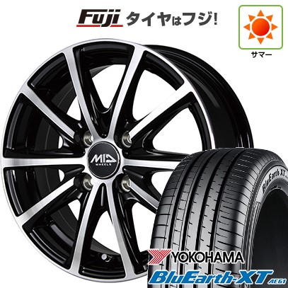 【新品】ライズ/ロッキー（ガソリン） 夏タイヤ ホイール4本セット 195/65R16 ヨコハマ ブルーアース XT AE61 MID WHEELS V25 ブラックポリッシュ 6J 16インチ(送料無料)