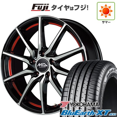 【新品国産車用5穴114.3】 夏タイヤ ホイール4本セット 225/65R17 ヨコハマ ブルーアース XT AE61 MID WHEELS RX810 7J 17インチ(送料無料)