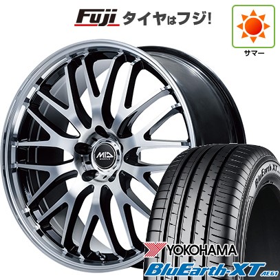【新品国産車用5穴114.3】 夏タイヤ ホイール4本セット 225/65R17 ヨコハマ ブルーアース XT AE61 MID WHEELS エグゼ10 Vセレクション 7J 17インチ(送料無料)