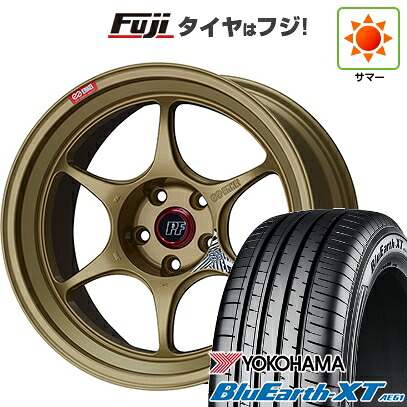 【新品国産車用5穴114.3】 夏タイヤ ホイール4本セット 225/50R18 ヨコハマ ブルーアース XT AE61 ENKEI エンケイ PerformanceLine PF06 ゴールド 8J 18インチ(送料無料)｜フジ スペシャルセレクション