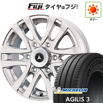【新品】ハイエース200系 夏タイヤ ホイール4本セット 195/80R15 108/106S ミシュラン アジリス3 テクノピア マッドクリフ 6J 15インチ(送料無料)|フジ スペシャルセレクション