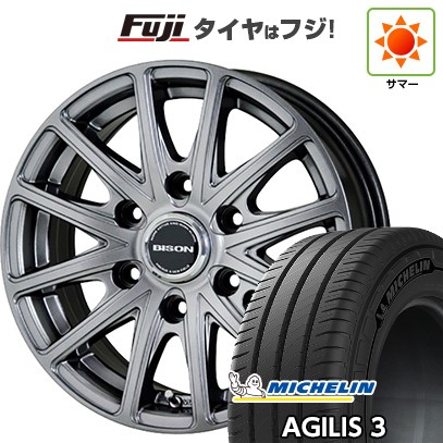 【新品】ハイエース200系 夏タイヤ ホイール4本セット 195/80R15 108/106S ミシュラン アジリス3 ホットスタッフ バイソン BN-01 6J 15インチ(送料無料)｜フジ スペシャルセレクション
