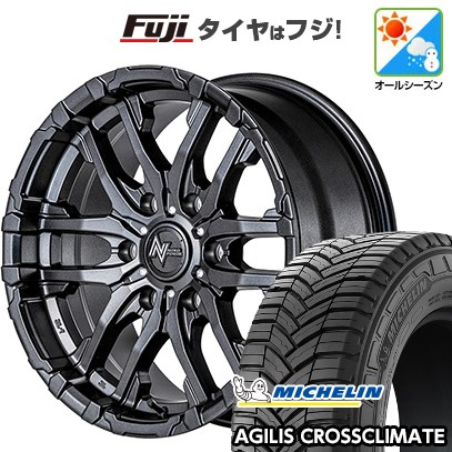 【新品】ハイエース200系 オールシーズンタイヤ ホイール4本セット 195/80R15 108/106S ミシュラン アジリス クロスクライメート MID WHEELS NITRO POWER M26 クロスファング 15インチ(送料無料)