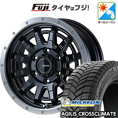 【新品】ハイエース200系 オールシーズンタイヤ ホイール4本セット 215/65R16 109/107T ミシュラン アジリス クロスクライメート エセックス EX-16 16インチ(送料無料)|フジ スペシャルセレクション