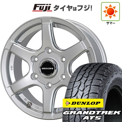 【新品】プラド/ハイラックス 夏タイヤ ホイール4本セット 265/70R17 ダンロップ グラントレック AT5 ホットスタッフ バイソン BN-04 7.5J 17インチ(送料無料)