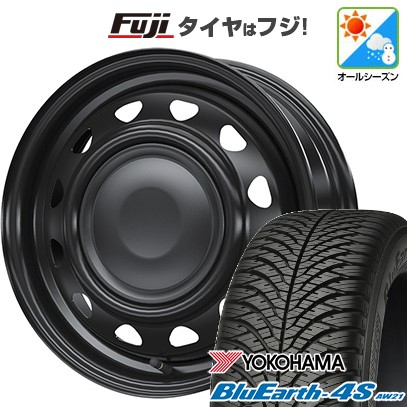 【パンク保証付き】【新品 軽自動車】N-BOX タント スペーシア オールシーズンタイヤ ホイール4本セット 155/65R14 ヨコハマ ブルーアース 4S AW21 オールシーズン WEDS ウェッズ スチールホイル ネオキャロ 14インチ(送料無料) 42,360円