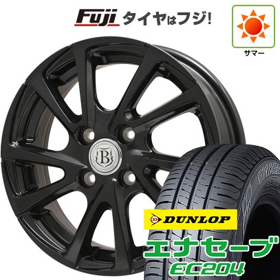 【新品国産車用4穴100】 夏タイヤ ホイール4本セット 185/60R15 ダンロップ エナセーブ EC204 ブランドルライン ボレアノ10 パールブラック 5.5J 15インチ(送料無料)