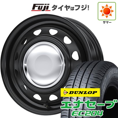 【新品 軽自動車】 夏タイヤ ホイール4本セット 165/55R14 ダンロップ エナセーブ EC204 WEDS ウェッズ スチールホイル ネオキャロ 4.5J 14インチ(送料無料)