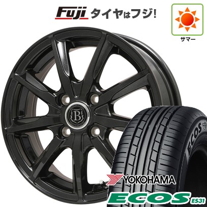 日本製【新品 軽自動車】 夏タイヤ ホイール4本セット 165/55R14 ヨコハマ エコス ES31 ブランドルライン ボレアノ9 パールブラック 4.5J 14インチ(送料無料) 38,285円