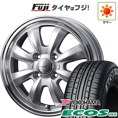 日本製【新品 軽自動車】エブリイワゴン 夏タイヤ ホイール4本セット 165/50R15 ヨコハマ エコス ES31 WEDS ウェッズ グラフト 8S 4.5J 15インチ(送料無料)|フジ スペシャルセレクション