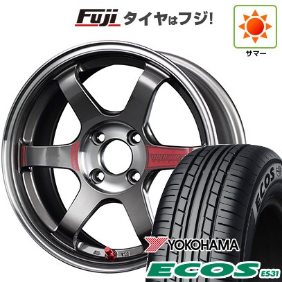 日本製【新品 軽自動車】エブリイワゴン 夏タイヤ ホイール4本セット 165/50R15 ヨコハマ エコス ES31 RAYS レイズ ボルクレーシング TE37 ソニック SL 5J 15インチ(送料無料)