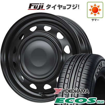 日本製【新品 軽自動車】 夏タイヤ ホイール4本セット 165/55R14 ヨコハマ エコス ES31 WEDS ウェッズ スチールホイル ネオキャロ 4.5J 14インチ(送料無料)