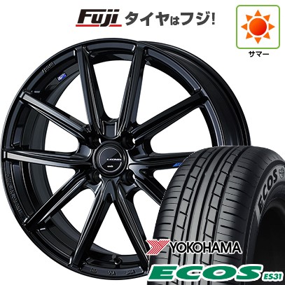 日本製【新品 軽自動車】N-BOX タント スペーシア 夏タイヤ ホイール4本セット 165/55R15 ヨコハマ エコス ES31 WEDS ウェッズ レオニス NAVIA 08 4.5J 15インチ(送料無料)