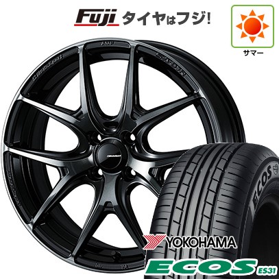 日本製【新品 軽自動車】N-BOX タント スペーシア 夏タイヤ ホイール4本セット 165/55R15 ヨコハマ エコス ES31 WEDS ウェッズスポーツ SA-01R 5J 15インチ(送料無料)