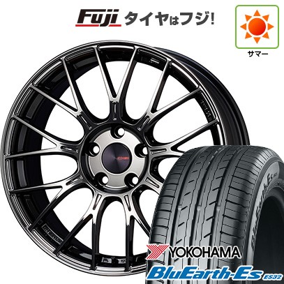 【新品国産車用5穴100】 夏タイヤ ホイール4本セット 225/55R18 ヨコハマ ブルーアース ES32 ENKEI エンケイ PerformanceLine PFM1 フジオリジナルカラー 7.5J 18インチ(送料無料)