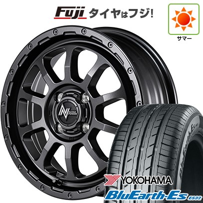 【新品 軽自動車】N-BOX タント スペーシア 夏タイヤ ホイール4本セット 155/65R14 ヨコハマ ブルーアース ES32 MID WHEELS NITRO POWER M10 パーシングKC バレルブラックエディション 4.5J 14インチ(送料無料)