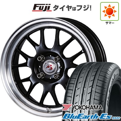 【新品国産車用4穴100】 夏タイヤ ホイール4本セット 185/60R15 ヨコハマ ブルーアース ES32 クリムソン RS ST AIRモノブロック 6.5J 15インチ(送料無料)