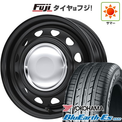 【新品 軽自動車】N-BOX タント スペーシア 夏タイヤ ホイール4本セット 155/65R14 ヨコハマ ブルーアース ES32 WEDS ウェッズ スチールホイル ネオキャロ 4.5J 14インチ(送料無料)|フジ スペシャルセレクション
