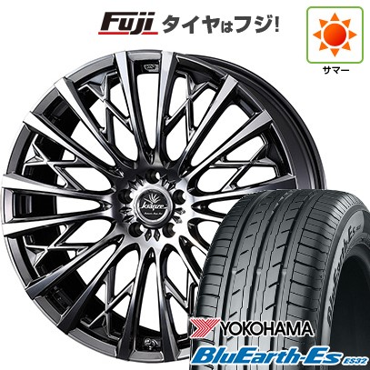 【新品国産車用5穴100】 夏タイヤ ホイール4本セット 225/55R18 ヨコハマ ブルーアース ES32 WEDS ウェッズ クレンツェ シュリット 855EVO 7.5J 18インチ(送料無料)