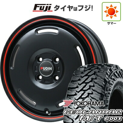 【新品 軽自動車】ハスラー 夏タイヤ ホイール4本セット 165/65R14 ヨコハマ ジオランダー M/T G003 プレミックス プディン(マットブラック/レッドライン) 4.5J 14インチ(送料無料)