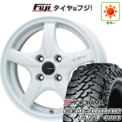【新品 軽自動車】ハスラー 夏タイヤ ホイール4本セット 165/65R14 ヨコハマ ジオランダー M/T G003 レアマイスター CS-V(ホワイト) 4.5J 14インチ(送料無料)