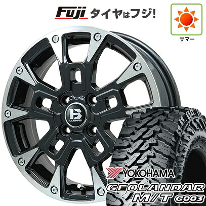 【新品 軽自動車】ハスラー 夏タイヤ ホイール4本セット 165/65R14 ヨコハマ ジオランダー M/T G003 ビッグウエイ B-LUGNAS BRD(ブラックポリッシュ/ブラッククリア) 14インチ(送料無料)