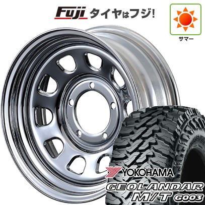 【新品】ジムニーシエラ/ジムニーノマド 夏タイヤ ホイール4本セット 215/70R16 ヨコハマ ジオランダー M/T G003 モーターファーム DAYTONA クローム 6J 16インチ(送料無料)