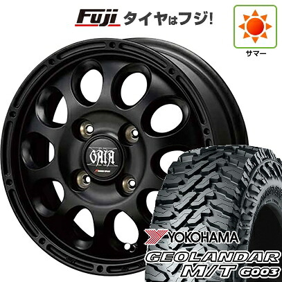 【新品 軽自動車】軽トラ 軽バン 夏タイヤ ホイール4本セット 145/80R12 80/78N ヨコハマ ジオランダー M/T G003 MID WHEELS ガイア クロス 4J 12インチ(送料無料)|フジ スペシャルセレクション
