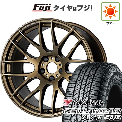 【新品国産車用5穴114.3】 夏タイヤ ホイール4本セット 225/60R17 ヨコハマ ジオランダー A/T G015 OWL/RBL WORK ワーク エモーション M8R 7J 17インチ(送料無料)