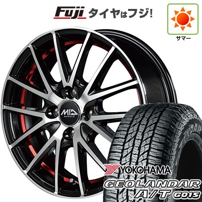 【新品 軽自動車】N-BOX タント スペーシア 夏タイヤ ホイール4本セット 165/55R15 ヨコハマ ジオランダー A/T G015 RBL MID WHEELS RX27 4.5J 15インチ(送料無料)|フジ スペシャルセレクション