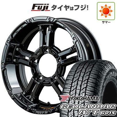 【新品】ジムニー 夏タイヤ ホイール4本セット 185/85R16 ヨコハマ ジオランダー A/T G015 WL/RBL RAYS レイズ デイトナ FDX-J コレクション 5.5J 16インチ(送料無料)