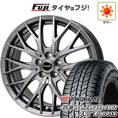 【新品国産車用5穴114.3】 夏タイヤ ホイール4本セット 225/65R17 ヨコハマ ジオランダー A/T G015 OWL/RBL ホットスタッフ エクシーダー E05II 7J 17インチ(送料無料)