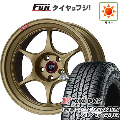 【新品国産車用5穴100】 夏タイヤ ホイール4本セット 225/60R17 ヨコハマ ジオランダー A/T G015 OWL/RBL ENKEI エンケイ PerformanceLine PF06 ゴールド 7.5J 17インチ(送料無料)|フジ スペシャルセレクション