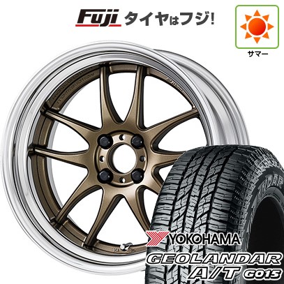 【新品国産車用5穴100】 夏タイヤ ホイール4本セット 225/60R17 ヨコハマ ジオランダー A/T G015 OWL/RBL WORK ワーク エモーション CR 2P 7J 17インチ(送料無料)