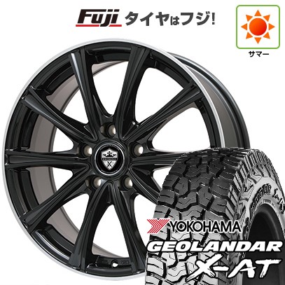 【新品国産車用5穴114.3】 夏タイヤ ホイール4本セット 225/65R17 ヨコハマ ジオランダー X-AT G016 OWL エルベ エステローザ MZV ブラックリムポリッシュ 7J 17インチ(送料無料)