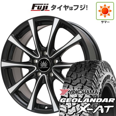 【新品国産車用5穴114.3】 夏タイヤ ホイール4本セット 225/65R17 ヨコハマ ジオランダー X-AT G016 OWL プレミックス アマルフィV Jr(ブラックポリッシュ) 7J 17インチ(送料無料)