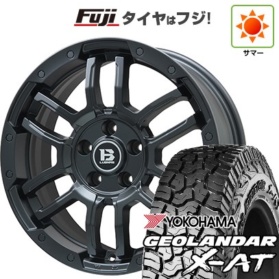 【新品国産車用5穴114.3】 夏タイヤ ホイール4本セット 225/65R17 ヨコハマ ジオランダー X-AT G016 OWL ビッグウエイ B-LUGNAS FRD(マットブラック) 7J 17インチ(送料無料)