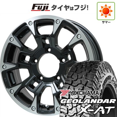 【新品】ジムニー 夏タイヤ ホイール4本セット 185/85R16 ヨコハマ ジオランダー X-AT G016 WL ビッグウエイ B-LUGNAS BRD(ブラックポリッシュ/ブラッククリア) 5.5J 16インチ(送料無料)｜フジ スペシャルセレクション